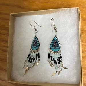 Dangling beaded earrings